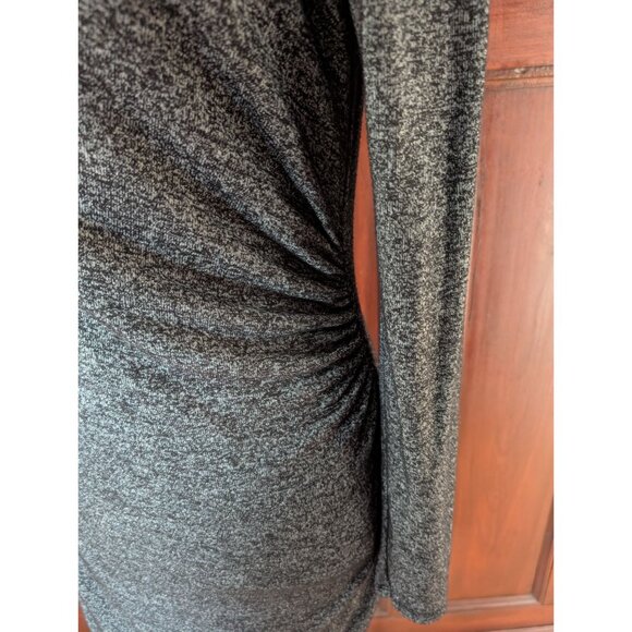 Loft Womens Long Sleeve Heathered Gray Ruched Dress Size S - Picture 2 of 8